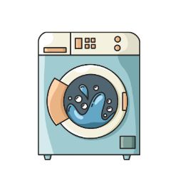 dibujo vintage de lavadora